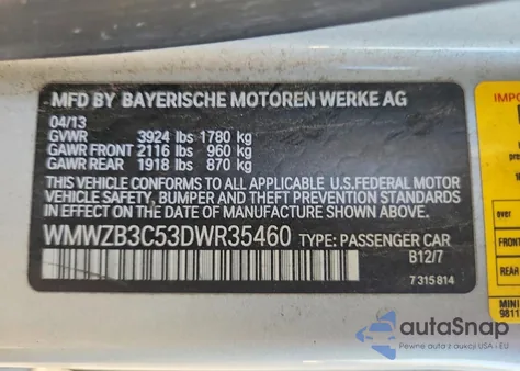 2013 Mini Cooper Countryman from USA, damaged, VIN WMWZB3C53DWR35460